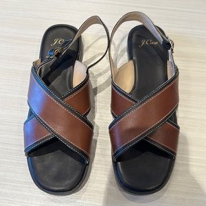 J Crew sandals size 9 black/dark tan